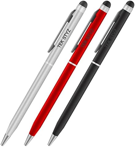 Pro Stylus PEN עבור LG E430 עם דיו, דיוק גבוה, צורה רגישה במיוחד וקומפקטית למסכי מגע [3 חבילה-שחורה-אדומה-סילבר]